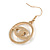 Gold Tone Crystal Eye Hoop Earrings - 45mm Long - view 7