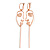 Long Quirky Face Design Drop Earrings In Rose Gold Tone - 10.5cm Long