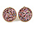Pink Sequin Round Clip On Earrings In Gold Tone - 25mm Diameter - view 4