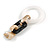 Trendy Long Geometric Acrylic Drop Earrings In White/ Black/ Gold with Marble Effect - 9cm L - view 6