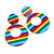 Funky Rainbow Effect Acrylic Hoop/ Drop Earrings - 50mm Long - view 3