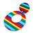 Funky Rainbow Effect Acrylic Hoop/ Drop Earrings - 50mm Long - view 4