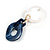 Trendy Long Geometric Acrylic Drop Earrings In White/ Dark Blue/ Gold with Marble Effect - 11cm L - view 5