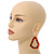 Light Caramel/ Brown with Marble Effect Geometric Acrylic Drop Earring In Gold Tone - 9cm L - view 2