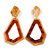 Light Caramel/ Brown with Marble Effect Geometric Acrylic Drop Earring In Gold Tone - 9cm L