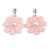Light Pink Acrylic Flower Drop Earrings In Silver Tone - 55mm L - view 3