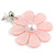 Light Pink Acrylic Flower Drop Earrings In Silver Tone - 55mm L - view 4
