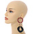 Trendy Long Geometric Acrylic Drop Earrings In Ox Blood/ Dark Green/ Gold with Marble Effect - 11cm L - view 2