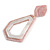 Blush Pink/ White with Marble Effect Geometric Acrylic Drop Earring In Gold Tone - 9cm L - view 5