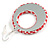 Two Pairs Red/ White Fabric Covered Gingham Checked Hoop and Heart Stud Earrings In Silver Tone - 60mm L/ 20mm L - view 6