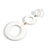 Long Triple Hoop White Acrylic Drop Earrings with Gold Tone Post Closure - 95mm L - view 4
