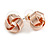 Rose Gold Tone Textured Knot Stud Earrings - 13mm D - view 4