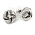 Silver Tone Textured Knot Stud Earrings - 13mm D