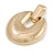 Large Round Textured Drop Earrings In Gold Tone - 60mm L - view 4