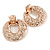 Large Round Hammered Clip On Earrings In Rose Gold Tone Metal - 60mm Long - view 4