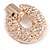 Large Round Hammered Clip On Earrings In Rose Gold Tone Metal - 60mm Long - view 6