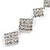 Statement Clear Crystal Graduated Square Clip On Earrings In Silver Tone Metal - 70mm Long - view 5