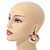 Large Round Textured Drop Earrings In Rose Gold Tone - 60mm L - view 2