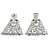 Statement Silver Tone Hammered Triangular Drop Clip On Earrings - 60mm Long - view 7