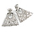 Statement Silver Tone Hammered Triangular Drop Clip On Earrings - 60mm Long