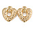 Large Hammered Heart Drop Clip On Earrings In Gold Tone - 60mm L - view 6