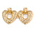 Large Hammered Heart Drop Clip On Earrings In Gold Tone - 60mm L - view 7