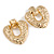 Large Hammered Heart Drop Clip On Earrings In Gold Tone - 60mm L