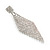 Long Clear Crystal Mesh Chandelier Earrings In Silver Tone - 70mm L - view 8