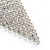 Long Clear Crystal Mesh Chandelier Earrings In Silver Tone - 70mm L - view 5