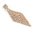 Long Clear Crystal Mesh Chandelier Earrings In Gold Tone - 70mm L - view 8