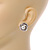 Polished Silver Tone Knot with Faux Pearl Bead Stud Earrings - 17mm D - view 3