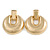 Large Round Textured Clip On Earrings In Gold Tone - 60mm L