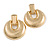 Large Round Textured Clip On Earrings In Gold Tone - 60mm L - view 3