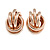 Polished Rose Gold Tone Knot Clip On Earrings - 23mm Long - view 4