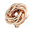 Polished Rose Gold Tone Knot Clip On Earrings - 23mm Long - view 6