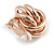 Polished Rose Gold Tone Knot Clip On Earrings - 23mm Long - view 7