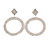 Statement Clear Crystal Hoop Clip On Earrings In Silver Tone Metal - 70mm Long - view 4