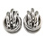 Polished Silver Tone Knot Clip On Earrings - 23mm Long