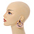 Large Round Textured Clip On Earrings In Rose Gold Tone - 60mm L - view 2