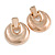 Large Round Textured Clip On Earrings In Rose Gold Tone - 60mm L - view 3