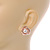 Polished Rose Gold Tone Knot with Faux Pearl Bead Stud Earrings - 17mm D - view 3