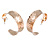 40mm Wide Hammered Rose Gold Hoop Earrings - view 8