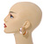 40mm Wide Hammered Rose Gold Hoop Earrings - view 2