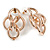Polished Rose Gold Interlocked Oval Link Drop Earrings - 35mm Long - view 3
