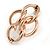 Polished Rose Gold Interlocked Oval Link Drop Earrings - 35mm Long - view 4