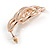 Polished Rose Gold Interlocked Oval Link Drop Earrings - 35mm Long - view 5