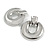 Large Round Polished Clip On Earrings In Silver Tone - 60mm L - view 3