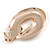 Large Round Polished Drop Earrings In Rose Gold Tone - 60mm L - view 5