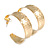 40mm Wide Hammered Gold Tone Hoop Earrings - view 6