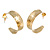 40mm Wide Hammered Gold Tone Hoop Earrings - view 7